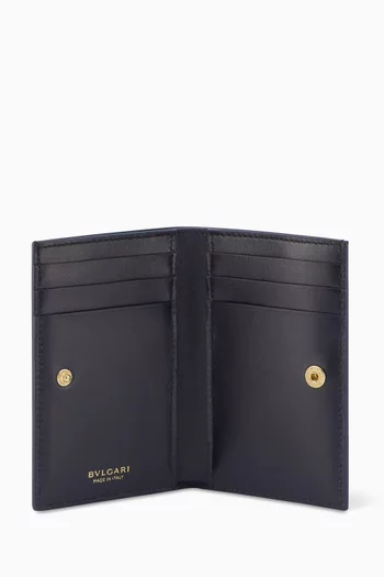 Serpenti Forever Folded Card Holder in Karung Leather