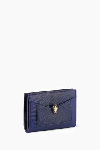 Serpenti Forever Folded Card Holder in Karung Leather
