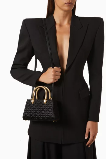 Serpentine Duette Top-handle Bag in Leather