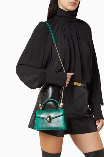 Mini Serpenti Forever Top-handle Bag in Karung Leather