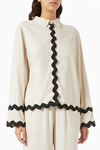 Yastally Scalloped-trim Shirt