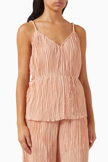 بلوزة مورفي بلا أكمام بطيّات