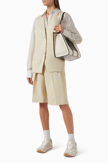 Bilbao Pleated Bermuda Shorts in Linen Blend