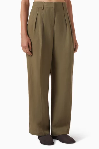 Daytona Pleated Pants in Linen Blend