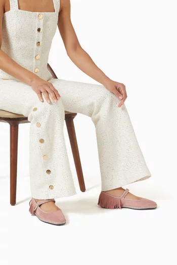 حذاء باليرينا ماري جين بكعب مسطح شمواه