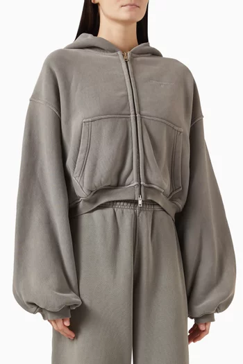 Oversized Crop Hoodie in Cotton