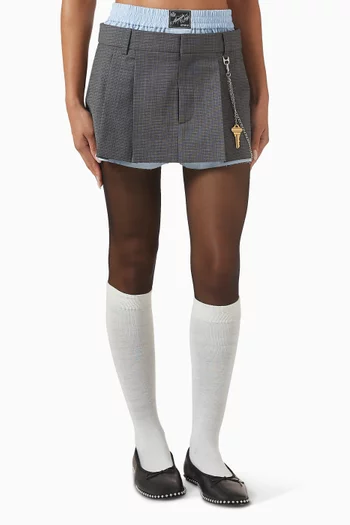 Pre-styled Chain Skort in Wool Blend