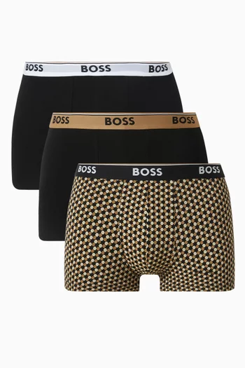Logo Trunks in Stretch Cotton, Set of 3