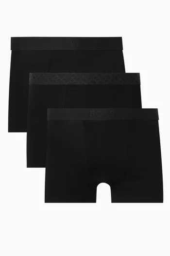 Logo Trunks in Stretch Cotton, Set of 3