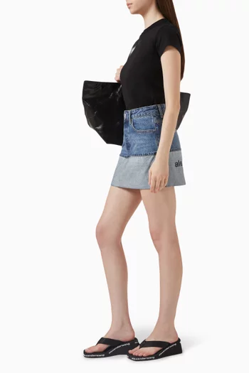 Turn-up Mini Skirt in Denim