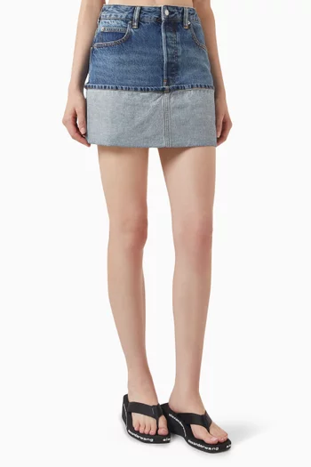Turn-up Mini Skirt in Denim