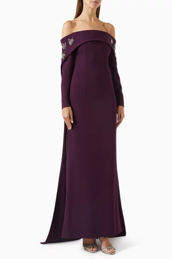 Embellished Cape Dress