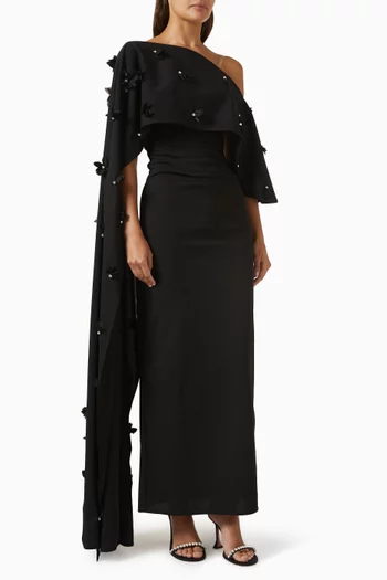 Embellished One-shoulder Dress