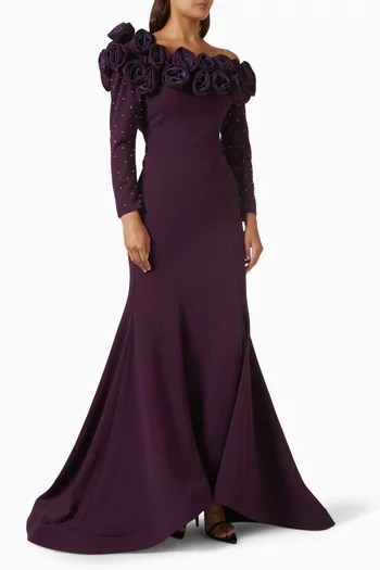 3D Floral-applique Dress