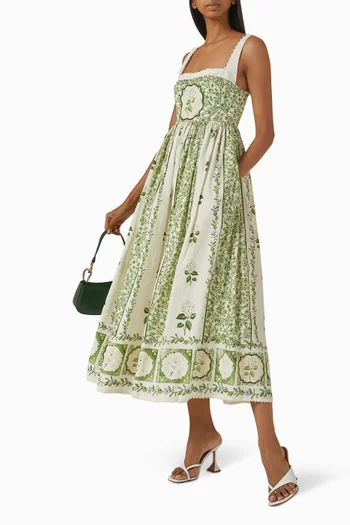 Barbara Wild Midi Dress in Cotton