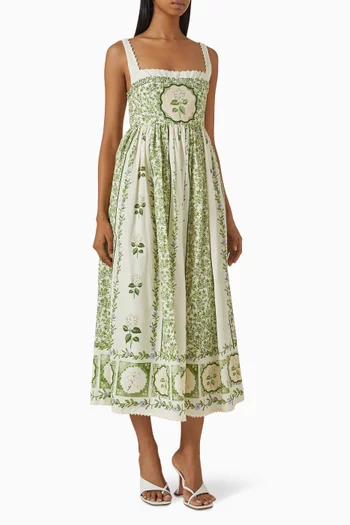 Barbara Wild Midi Dress in Cotton