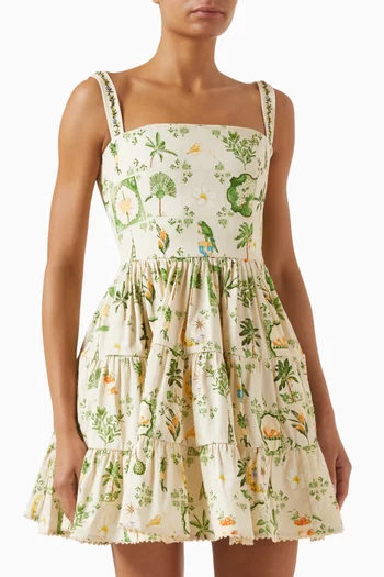 Lima Wild Mini Dress in Stretch-cotton