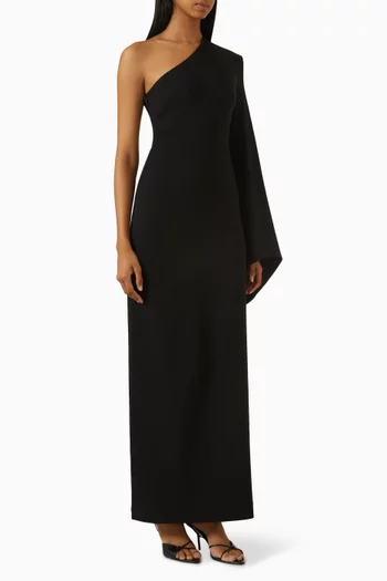 فستان مونيا طويل بكتف مكشوف فيسكوز