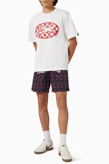 Checker Running Dog T-shirt in Cotton