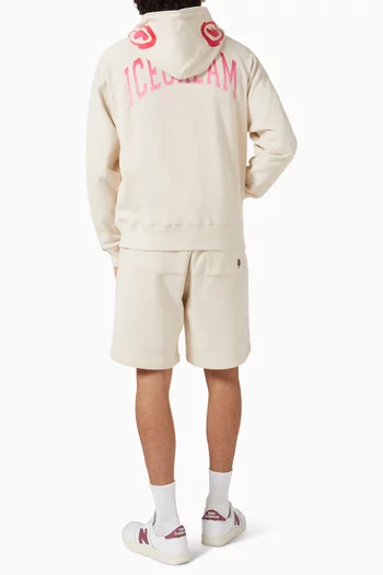 Gradient Smiley Zip Hoodie in Cotton