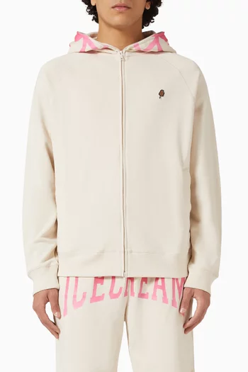 Gradient Smiley Zip Hoodie in Cotton
