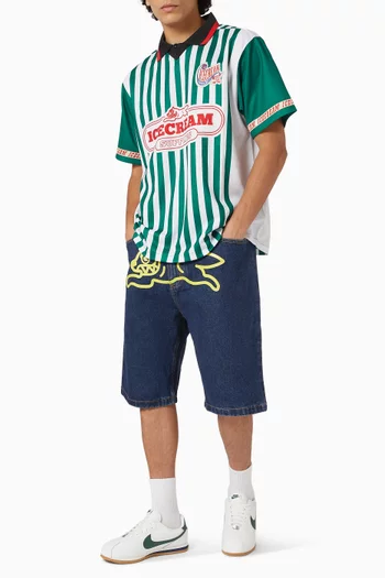 Stripe Football Polo Shirt