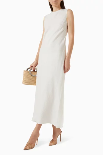 Bias Sheeth Maxi Dress in Linen
