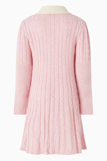 Pleated Polo Dress in Wool-blend