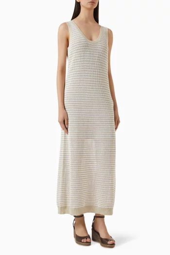 Striped Knit Dress in Linen Blend