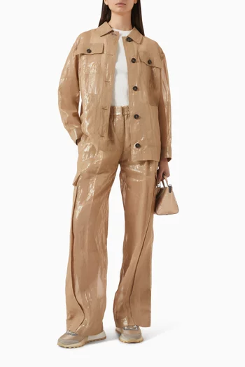 Explorer Track Pants in Lamé Cotton Gauze