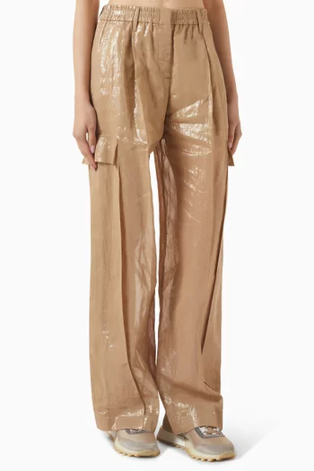 Explorer Track Pants in Lamé Cotton Gauze