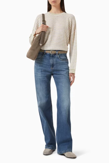 Striped Sparkling Sweater in Linen Blend