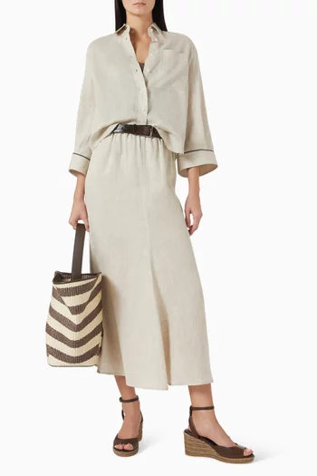 Monili Crop Shirt in Linen