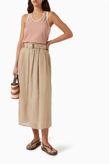 Belted Monili Skirt in Cotton