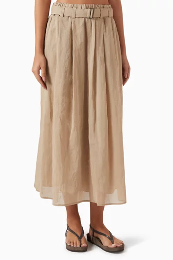 Belted Monili Skirt in Cotton