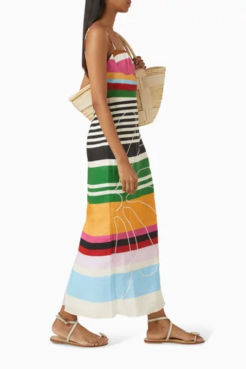 Versalles Striped Dress in Linen