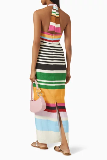 Dasha Open-back Dress in Linen