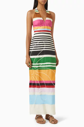 Dasha Open-back Dress in Linen