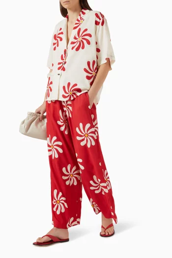 Creta Printed Pants in Viscose Blend