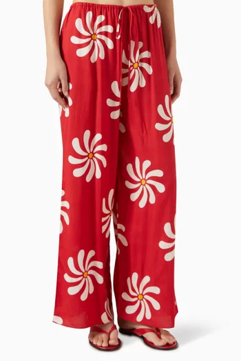 Creta Printed Pants in Viscose Blend