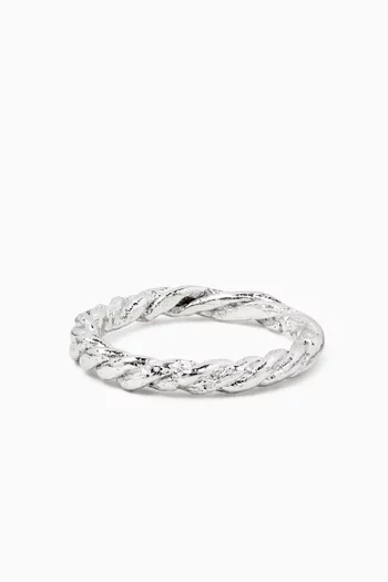 Rope Ring in Recycled Silver