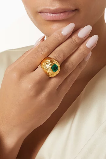 Gem Chocolate Foil Ring in 22kt Gold-plated Brass