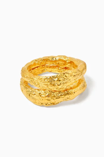 Foil Rings in 22kt Gold-plated Brass