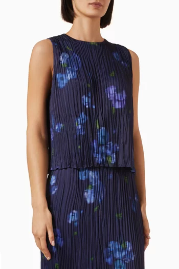 Poppy Blur Crushed Top in Satin