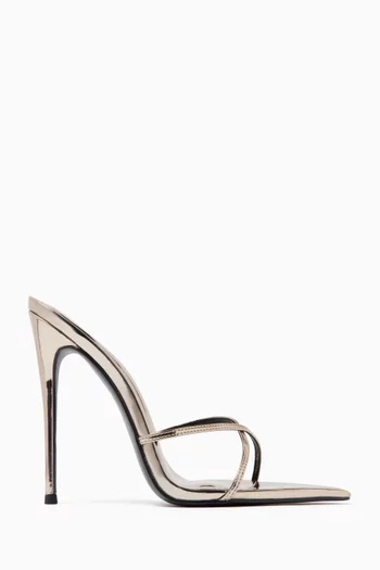 Donatella 120 Sandals in Faux Metallic Leather