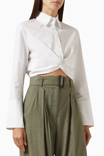 Twist Button Up Shirt in Cotton