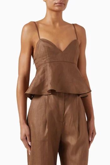 Sweetheart Crop Top in Linen