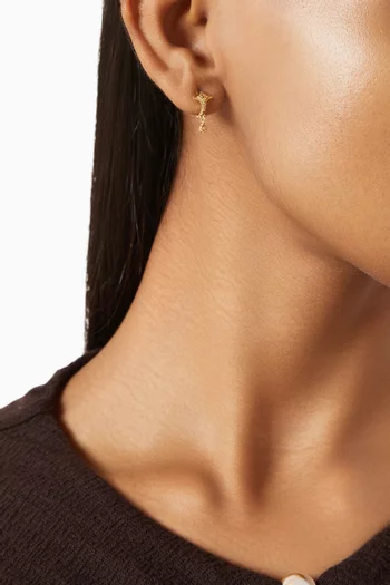Luna Mini Drop Hoops in 18kt Yellow Gold