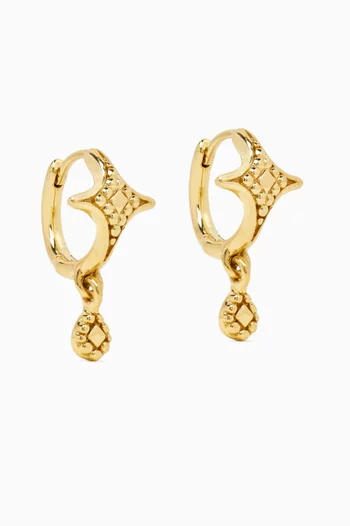 Luna Mini Drop Hoops in 18kt Yellow Gold