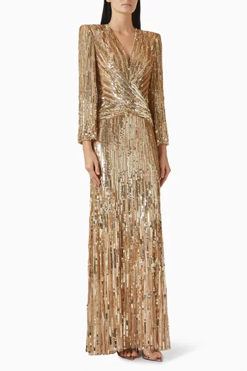 Cosmos Sequin-embellished Gown